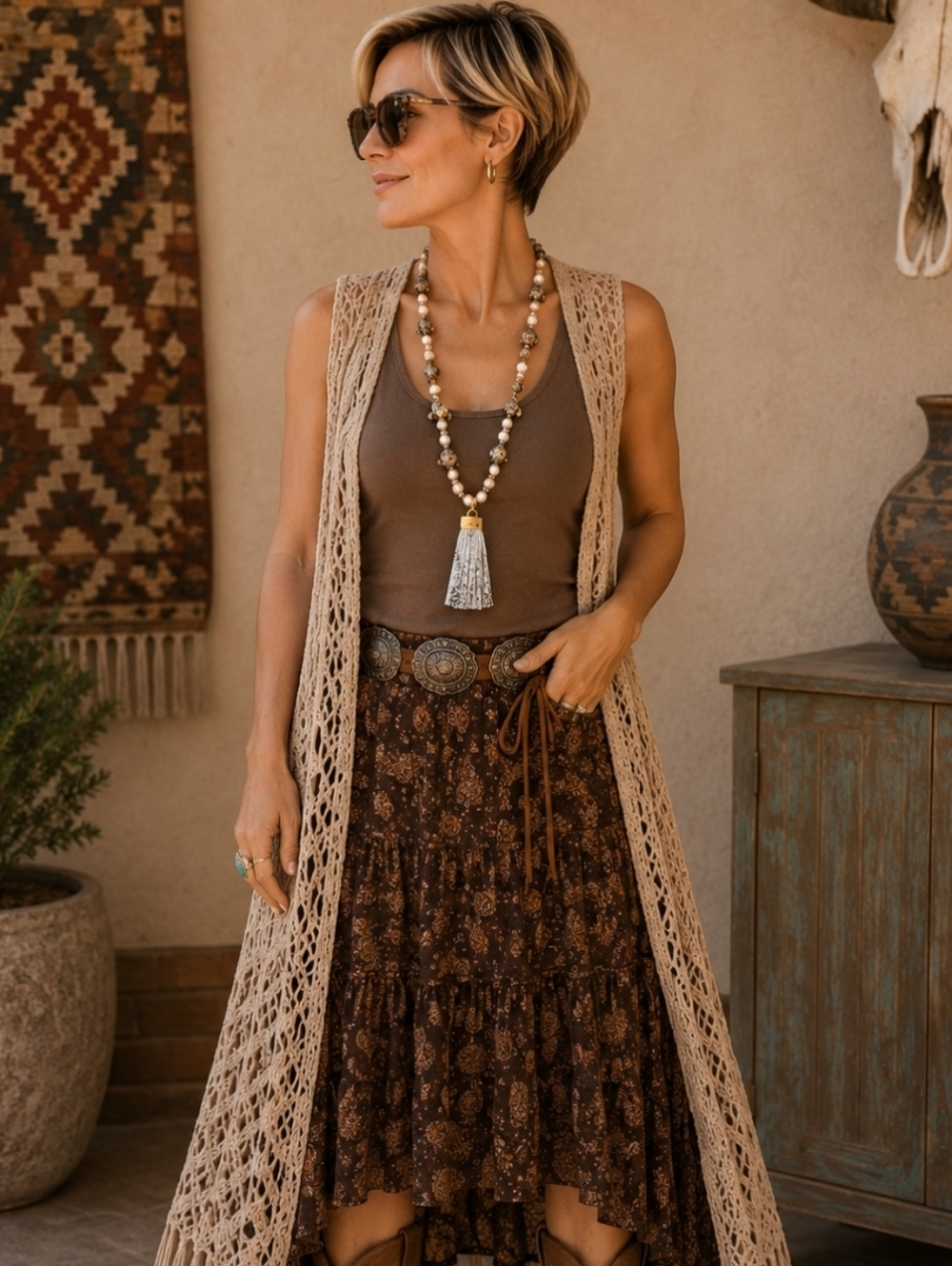 Elegant Pearl and Gold Necklace with Removable Tassel